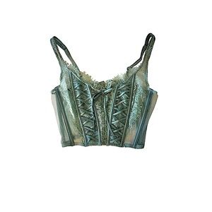 Victoria Secret Dream Angels Unlined Lace Up Corset Bustier Top